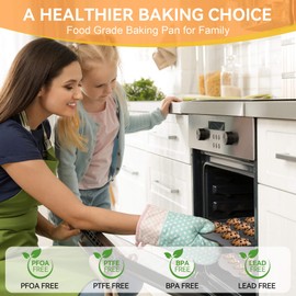 TAOUNOA Mini Muffin Pan 24 Cup - 2 Pack, Mini Cupcake Pans Nonstick Quick Release Coating, PTFE-Free and Dishwasher Safe, Grey