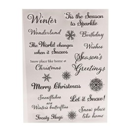 WooYangFun Merry Christmas Winter Wonderland Clear Stamp for Card Making Decoration and Scrapbooking