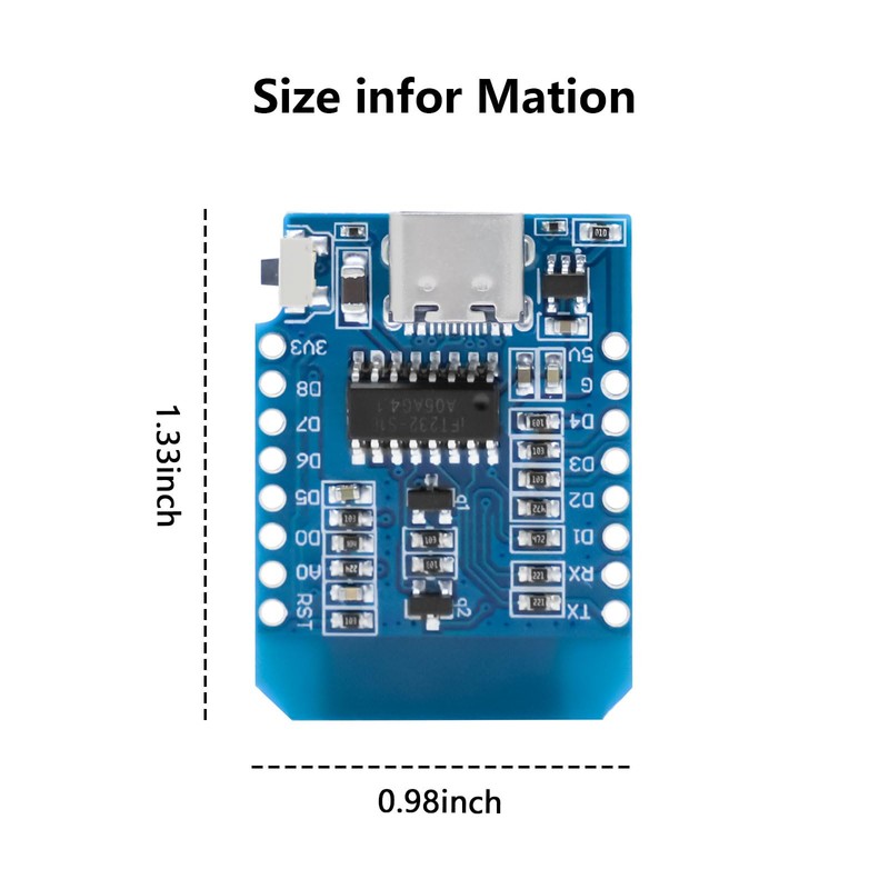 ESP8266 Development Board, Mini NodeMCU ESP8266 ESP-12 Module 4MByte WiFi