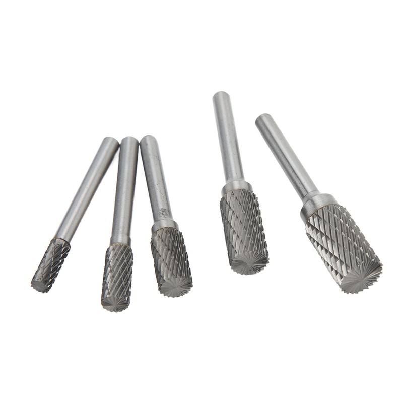 Double Cut Carbide Burrs Rotary Files Set 6mm Shank for