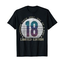 18 Year Old Gifts Vintage 2007 Limited Edition 18th Birthday T-Shirt