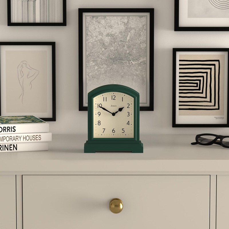 JONES CLOCKS® Tavern Mantel Clock | Modern Arched Top Design