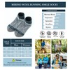 WANDER Breathable Running Ankle Socks 3 Pairs Merino Wool Cushioned