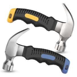 2 PacK Small Claw Hammer, Kid Hammer,Non-Slip Handle Mini Steel Head Small Hammer for House & DIY (yellow&Blue)