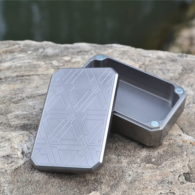 WANERSEN EDC Case Titanium Container Daily Storage Metal Box for