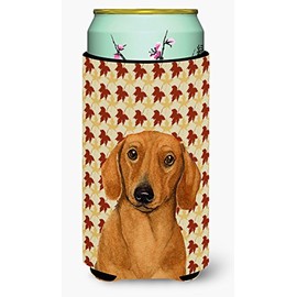 Caroline's Treasures LH9087TBC Dachshund Fall Leaves Portrait Tall Boy Hugger Can Cooler Sleeve Hugger Machine Washable Drink Sleeve Hugger Collapsible Insulator Beverage Insulated Holder