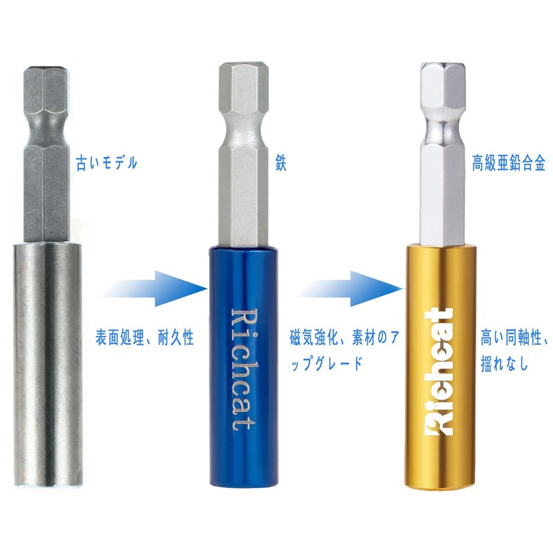 Richcat Hex Shaft Extension Bit 60MM/100MM/150MM/300MM 1/4" 6.35MM Hex Shank