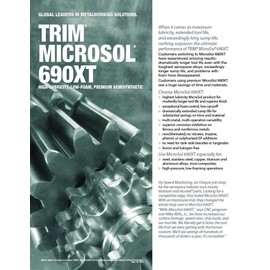 TRIM Cutting & Grinding Fluids MS690XT/1 MicroSol 690XT Low foam Premium Semisynthetic Microemulsion Coolant, High Lubricity, 1 gal Jug
