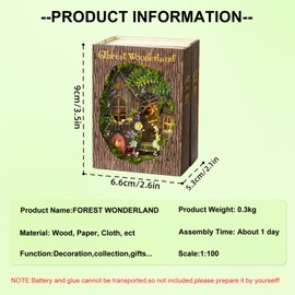 CUTEROOM Miniature House Kit,Tiny House Kits to Build to Live in,DIY Wooden Crafts for Adults, Mini Model Kits with LED, Birthday and Valentine's Day Gift for Girls (MINI109)