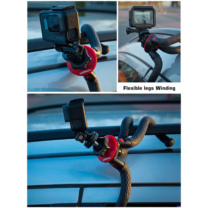 Lammcou Go Pro Tripod, Action Camera Flexible Octopus Gorrila Pod