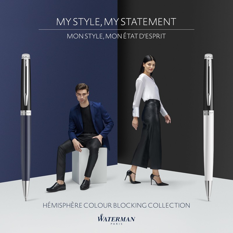 Waterman Hémisphère Rollerball Pen | Black & Blue Lacquer with