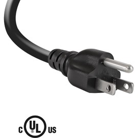 20Ft 12 Gauge 3 Prong Heavy Duty Universal AC Appliance Replacement Power Supply Cord Cable with Open End, SJT 12AWG 20Amp Conductor Wire Extension Cable, Black