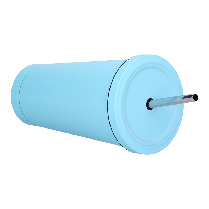 500ML Small Vacuum Coffee Cup Iced Coffee Bottle with Straw
