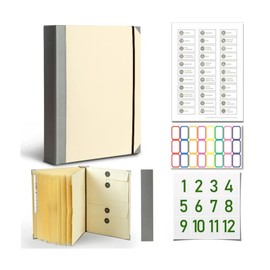 File Manager Folder, Accordion File Organizer, Important File lossproof Manager, Important Folder with Label Pocket, Suitable for use in Birth Certificate, Office (Off-White)