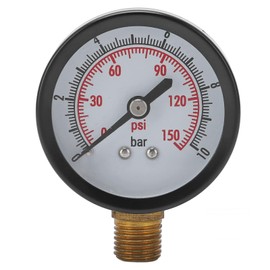 Mechanical pressure gauge G1/4 inch thread 0 - 150 psi / 10 bar diameter dial lower mounting water air oil gas pressure gauge