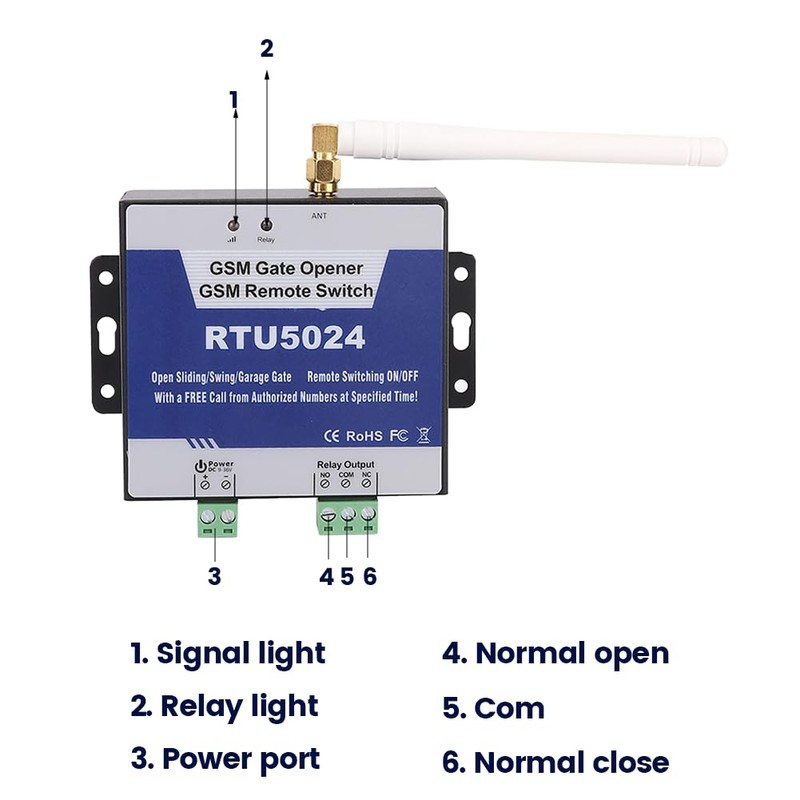 RTU5024 Upgrade GSM Gate Opener Relay Switch Remote Control Door