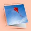 1 x Greeting Card Flying Red Kite Blue Sky Summer
