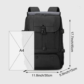 Ogetok Travel Laptop Backpack Carry on Backpack, Large Luggage Bag Backpacks Suitcase for Men Women, Business Weekender Shoulder Bag Personal Item Travel Bag Casual Daypack Fit 15.6 inch Laptop, Black