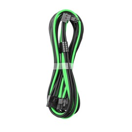 CableMod RT-Series Pro ModMesh Sleeved 12V-2x6 12VHPWR 90° StealthSense PCI-e Cable for ASUS/Seasonic/Phanteks - Variant A (Black + Light Green, 16-pin to Dual 8-pin, 60cm)