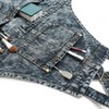 Jeanerlor Denim Work Shop Cross Back Aprons with Pockets for