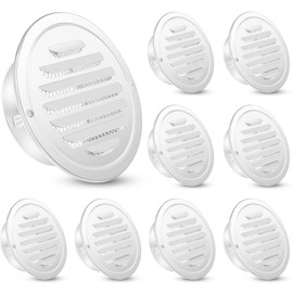 Zonon 12 Pcs Stainless Steel Soffit Vents 4 Inch Round Dryer Vent Cover with Mesh Screen for Home Outdoor Bathroom Wall Ceiling Outside Exterior Exhaust (White)