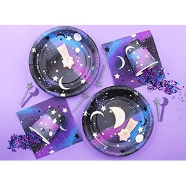 We Love Sundays Galaxy Paper Plates | 10-Pack | Great for Outer Space/Stars and Moon Themed Parties
