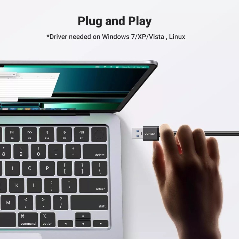 UGREEN USB 3.0 Hub Ethernet Adapter 10/100/1000 Gigabit Network Converter+3