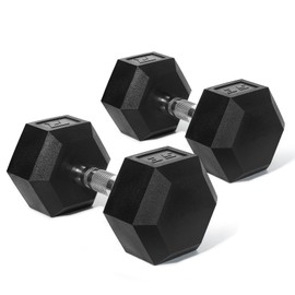 Ritfit 5-650 LBS PVC Encased Hex Dumbbell Sets with Optional Rack for Home Gym, Hand weight with Chrome Handle for Strength Training,Workouts,35LB
