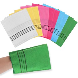 Molain 12Pcs Asian Exfoliating Washcloth Korean Exfoliating Mitt Glove Italy Towel Scrubbing Cloth For Removing Dead Skin Callus Cleaning Pores Viscose Rayon Bath Sponges