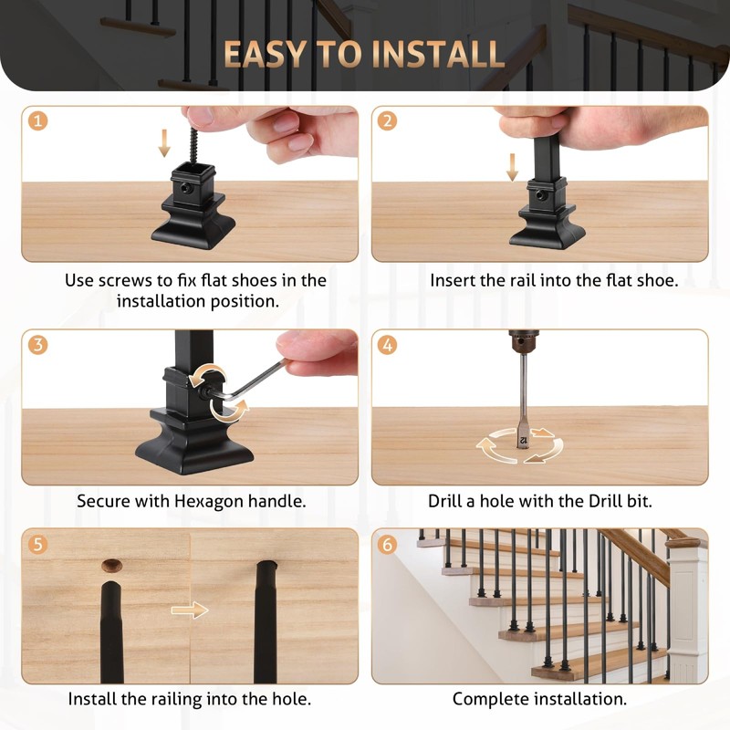 WICHEMI 20 Pack Balusters for Staircase Interior, 44" x1/2" Stair