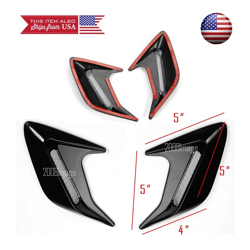 SdeelCase 2PC 5" x 5" ABS Chrome Side Fender Intake