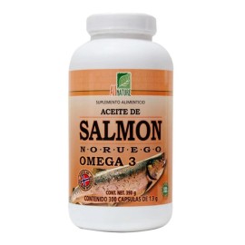Aceite De Salmon Omega 3 All Nature 390g 300 Capsulas Sin Sabor