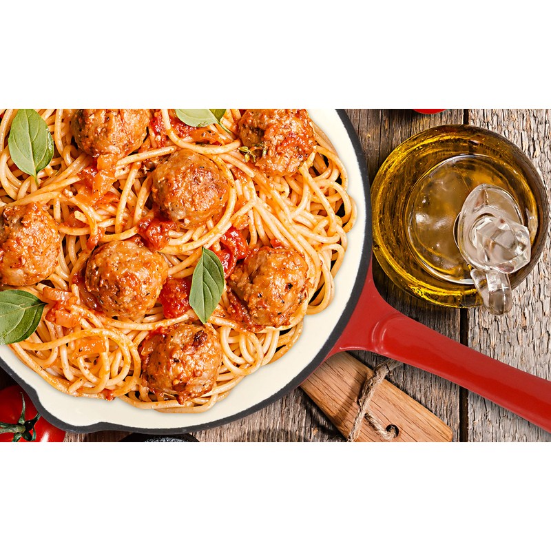 Eternal Living Enameled Cast Iron 10" Skillet Fry Pan Red