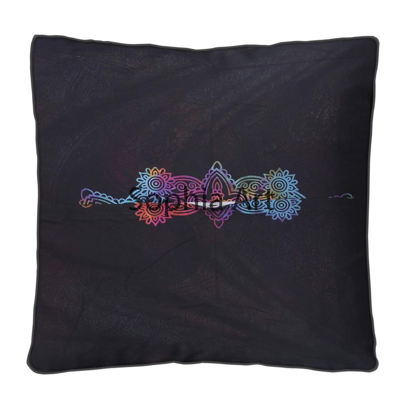 Sophia Art Indian Multi Elephant Mandala Floor Pillow Square Ottoman
