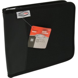 RoadPro 3-Ring Zippered Binder for Loose-Leaf Log Sheets, Black, LB-001BK, 10.5" x 8.5"
