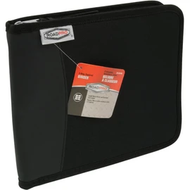 RoadPro 3-Ring Zippered Binder for Loose-Leaf Log Sheets, Black, LB-001BK, 10.5" x 8.5"