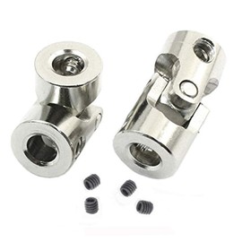 2 Pack Universal Joint Shaft Coupler Coupling Steering Connector for RC Car Crawler Boat,6mm to 6mm