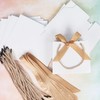 10 Pack Small White Gift Bags with Ribbons and Handles,