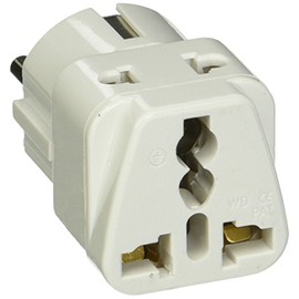 CKITZE BA-9N Grounded Universal 2 in 1 Schuko Plug Adapter Type E/F for Germany, France, Europe, Russia & more - CE Certified