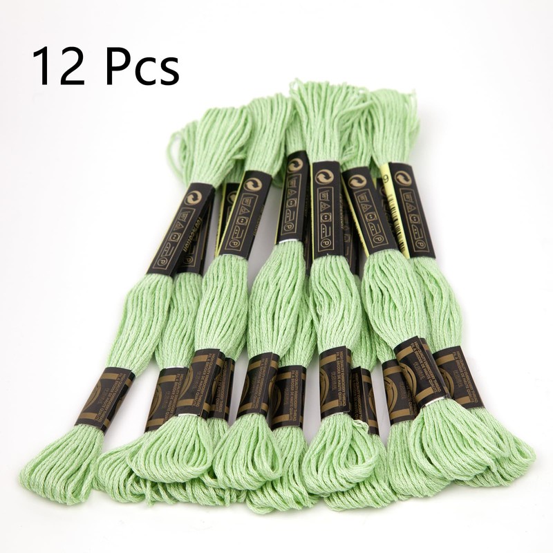 12 Skeins Embroidery Threads, Cross Stitch Thread Fiber Cotton of