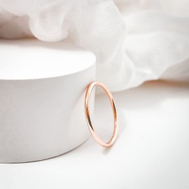 Mary & Jules Rose Gold Women's Ring Made of Genuine 925 Sterling Silver, Front Ring Rose Gold Plated, Simple, Fine Women's Ring, Engagement Ring, Wedding Rings Gold, Made of Recycled Silver