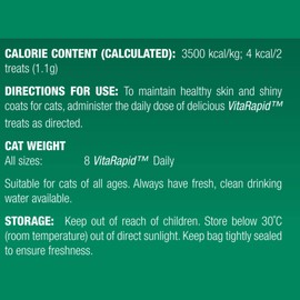 Vetalogica VitaRapid Skin & Shedding Daily Treats for Cats 100g
