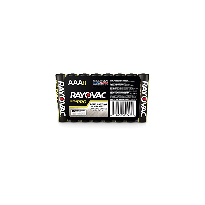 Rayovac Batteries ALAAA8PK Alkaline Batteries, Size AAA (Pack of 8)