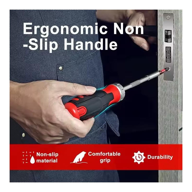 12-in-1 24cm Ratcheting Screwdriver Set with 32-Tooth Mechanism, Multiple Bits