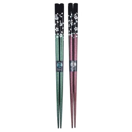 Couples Chopsticks, Silver Cherry Blossoms, Green, Purple, Japanese Paulownia Box, Wrapping, Couple, Parents, Mother's Day, Father's Day, Respect for the Aged Day, Dad, Mom, Dad, Mom, Mom, Grandpa,