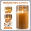 haitanghua 2 - Pack 6" Golden Rechargeable Flameless Pillar Candles