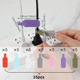 Kifmurase Cable Cord Labels Large Size, 35 Pcs Reusable Handwriting Cord Labels for Electronics, Multicolored Cable Tags for Organizing Wires Cable Management and Identification