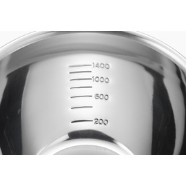 Yoshikawa SJ1394 Bowl, Silver, 7.9 inches (20 cm), Graduated, Fits Just