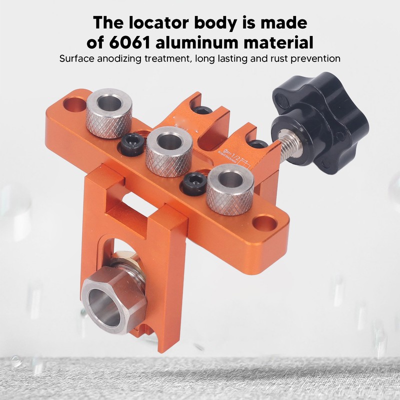 Doweling Jig Drill Kit 3 in 1 Aluminum Alloy Anodized