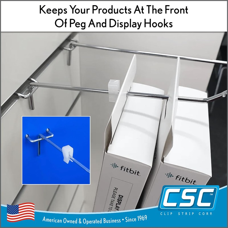 100 Pack Inventory Control Clips, Peg Hook Product Stoppers, Fits